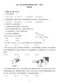 深圳外国语学校2024-2025学年七年级下学期期中数学试卷+答案