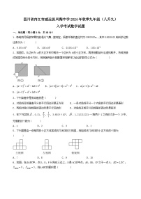 四川省内江市威远县凤翔中学2024-2025学年九年级上学期入学考试数学试题