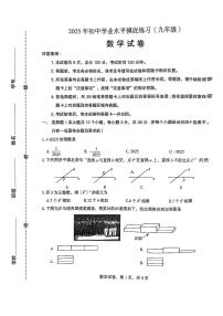 2025年河北省石家庄市十八县联考试卷中考一模数学试卷含答案