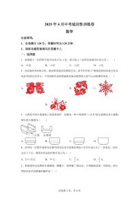 2024-2025学年 广西壮族自治区桂林市中考一模数学试题（含答案）