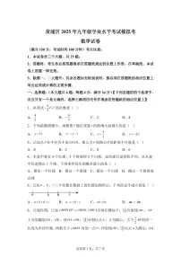 2024-2025学年 上海市中考二模数学试题（含答案）