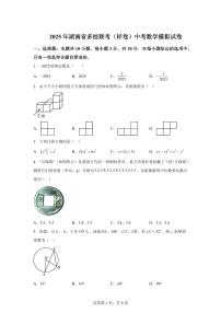 2024-2025学年 湖南省多校联考中考数学模拟试卷（含答案）