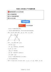 2024-2025学年 相交线与平行线解答题七年级数学下册期中真题检测试题