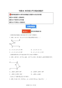 2024-2025学年 相交线与平行线拓展提升七年级数学下册期中真题检测试题