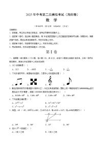 2025年中考第二次模拟考试卷：数学（海南卷）（考试版）