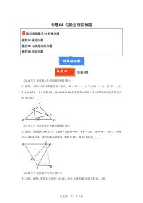 2024-2025学年 勾股定理压轴题八年级数学下册期中真题检测试题