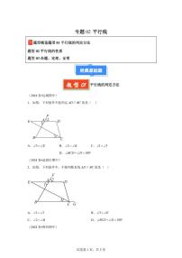 2024-2025学年 平行线（3题型）七年级数学下册期中真题检测试题
