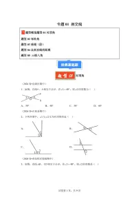 2024-2025学年 相交线（5题型）七年级数学下册期中真题检测试题