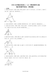 2025北京重点校初二（上）期末真题数学汇编：轴对称章节综合（填空题）