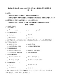 四川省攀枝花市盐边县2024-2025学年八年级上学期1月期末考试数学试卷(含答案)