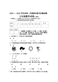 河北省邢台地区2023—2024学年上学期九年级期末数学试卷