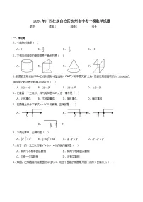 广西壮族自治区钦州市2024届九年级下学期中考一模数学试卷(含解析)