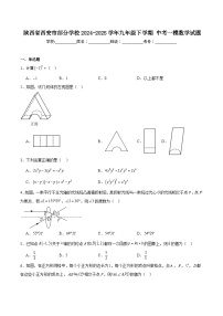 陕西省西安市部分学校2025届九年级下学期中考一模数学试卷(含解析)