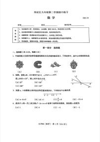 2025届北京市海淀区初三一模 数学试题及答案