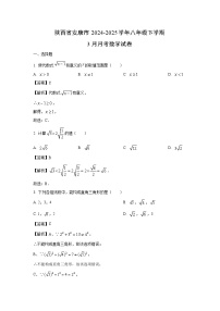 陕西省安康市2024-2025学年八年级下学期3月月考数学试卷（解析版）