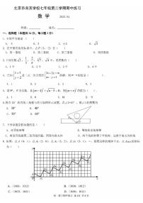 2025北京育英学校初一（下）期中数学试卷