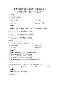 甘肃省定西市安定区城区联考2023-2024学年八年级下学期4月期中考试数学试卷（解析版）