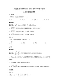 河南省三门峡市2024-2025学年八年级下学期3月月考数学试卷（解析版）