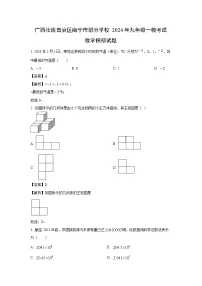 广西壮族自治区南宁市部分学校2024年九年级一模考试模拟数学试卷（解析版）