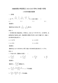 河南省新乡市原阳县2024-2025学年八年级下学期3月月考数学试卷（解析版）
