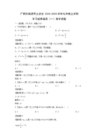 广西防城港市上思县2024-2025学年九年级上学期学习成果监测（一）数学试卷（解析版）