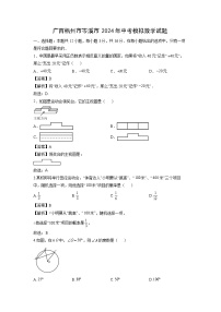广西梧州市岑溪市2024年中考模拟数学试卷（解析版）