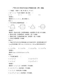 广西2025年初中学业水平模拟考试（四）数学试卷（解析版）