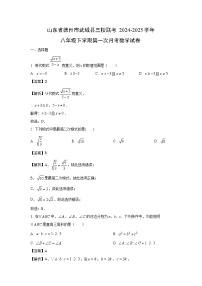 山东省德州市武城县三校联考2024-2025学年八年级下学期第一次月考 数学试卷（解析版）
