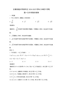 安徽省亳州市利辛县2024-2025学年八年级下学期第一次月考数学试卷（解析版）