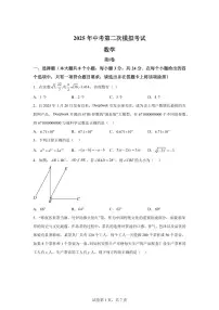 数学（深圳专用）：2025届中考适应性考试模拟检测试题（二模）含解析