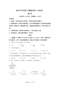 数学（长沙专用）：2025届中考适应性考试模拟检测试题（二模）含解析