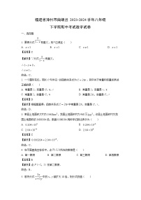 福建省漳州市南靖县2023-2024学年八年级下学期期中考试数学试卷（解析版）