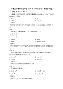吉林省吉林市部分学校2025年九年级中考二模数学试卷（解析版）