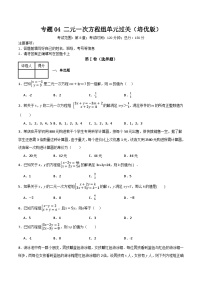 初中数学人教版（2024）七年级下册二元一次方程组测试题