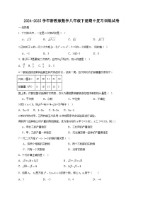2024-2025学年浙教版数学八年级下册期中复习训练试卷（附答案）