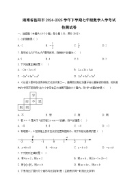 湖南省岳阳市2024-2025学年下学期七年级数学入学考试检测试卷（附答案）