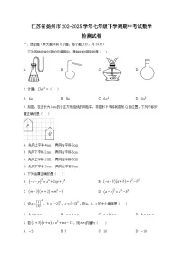 江苏省扬州市202-2025学年七年级下学期期中考试数学检测试卷（附答案）