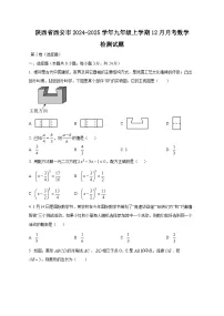 陕西省西安市2024-2025学年九年级上学期12月月考数学检测试题（附答案）