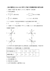 上海市普陀区2024-2025学年八年级下学期数学期中联考卷（附答案）