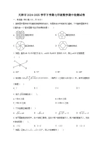 天津市2024-2025学年下学期七年级数学期中检测试卷（附答案）