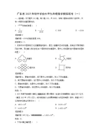 广东省2025年初中学业水平九年级模拟联考（一）数学（解析版）