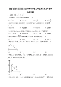 福建省福州市2024-2025学年下学期九年级第二次月考数学检测试题（含答案）