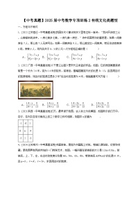 【中考真题】2025届中考数学专项训练2传统文化类题型（含答案）