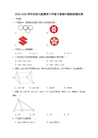 2024-2025学年北师大版数学八年级下册期中模拟检测试卷（含答案）