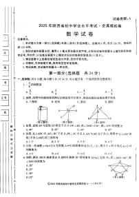 2025年陕西省中考模拟考试模拟预测数学试题