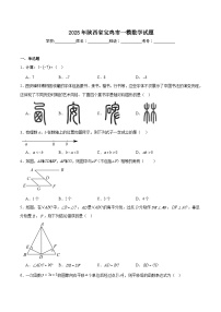 陕西省宝鸡市2025届九年级下学期中考一模数学试卷(含解析)