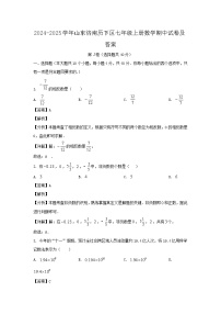 2024-2025学年山东济南历下区七年级上册数学期中试卷及答案
