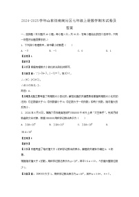 2024-2025学年山东济南南片区七年级上册数学期末试卷及答案
