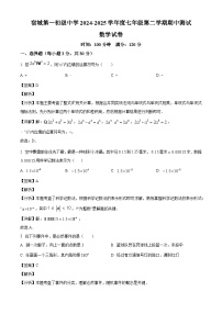 安徽省宿城第一初级中学2024-2025学年七年级下学期期中考试 数学试题（含解析）