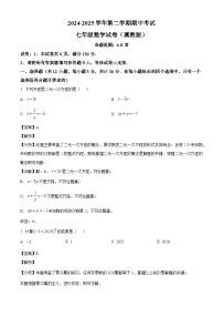 河北省邢台市2024-2025学年七年级下学期4月期中 数学试题（含解析）